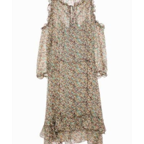 Zadig & Voltaire Reef print sheer chiffon silk dress M - Picture 3 of 16